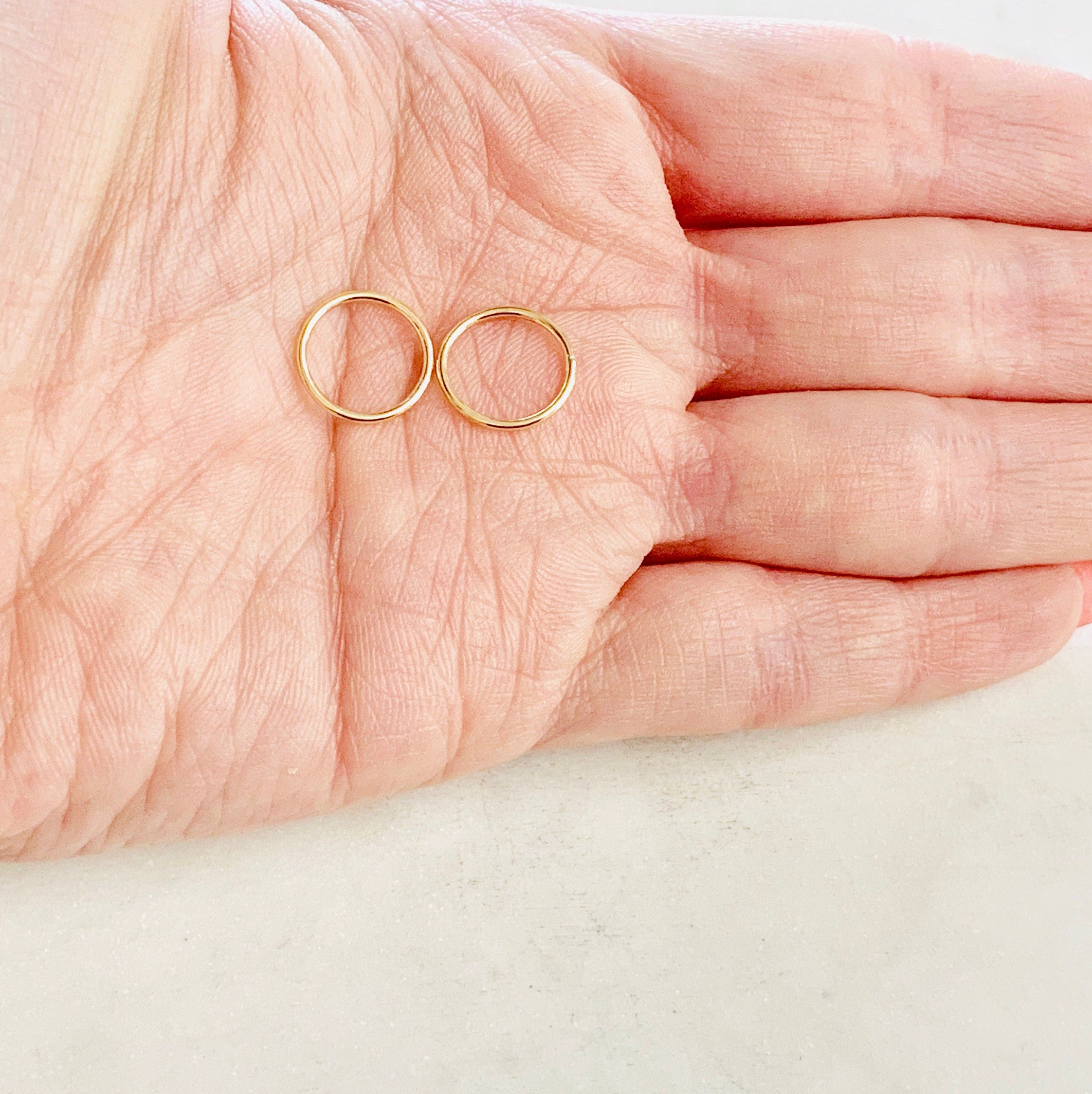14K Gold Filled 12mm Shiny Gold Smooth Connector Ring Open Circle Charm (2pc)