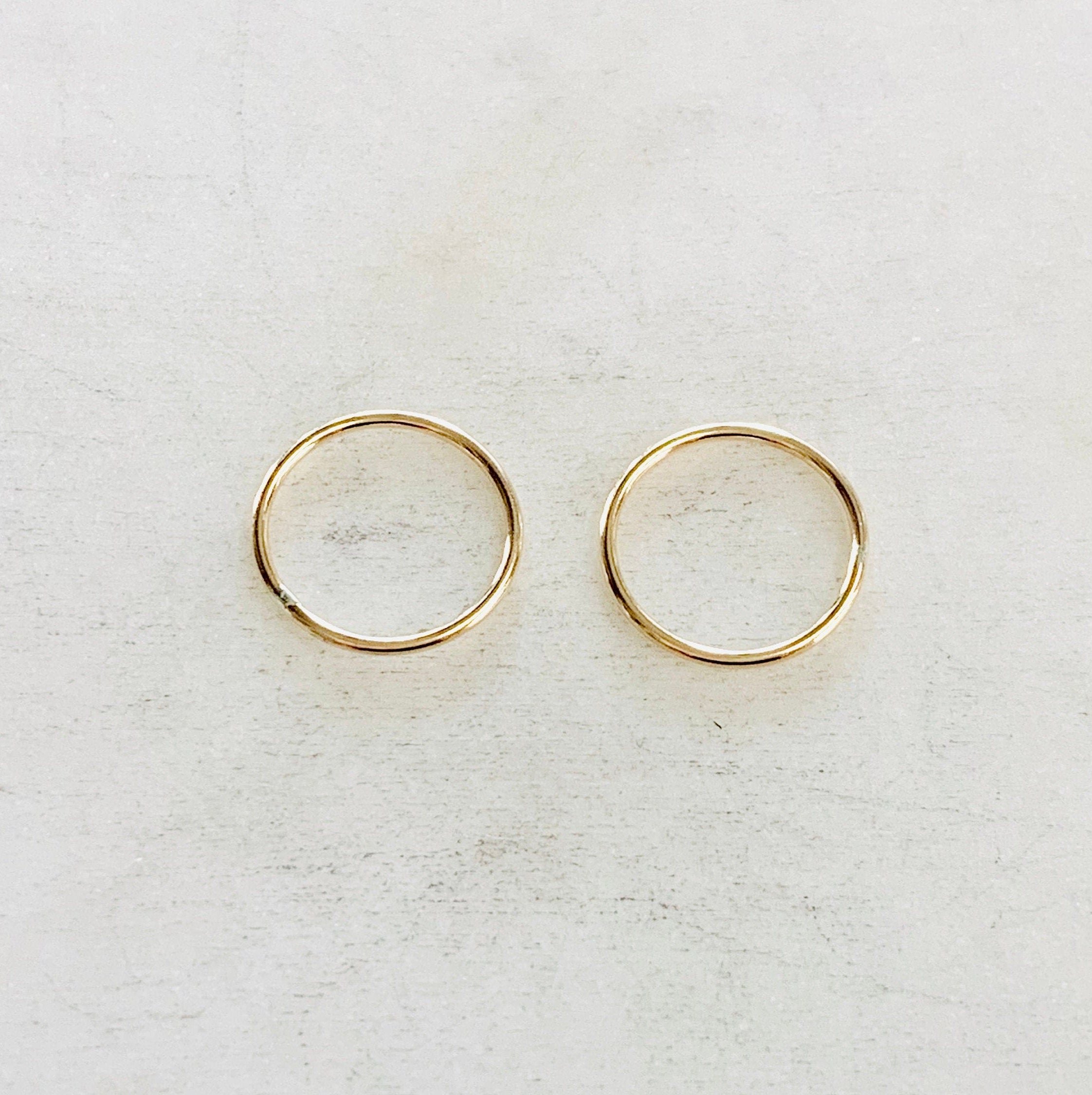 14K Gold Filled 14.5mm Shiny Gold Smooth Connector Ring Open Circle (2pc)