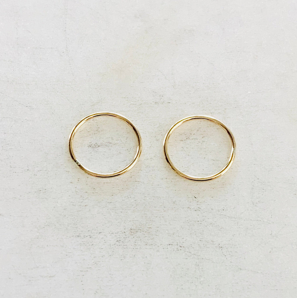 14K Gold Filled 14.5mm Shiny Gold Smooth Connector Ring Open Circle (2pc)