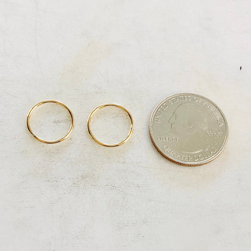 14K Gold Filled 14.5mm Shiny Gold Smooth Connector Ring Open Circle (2pc)