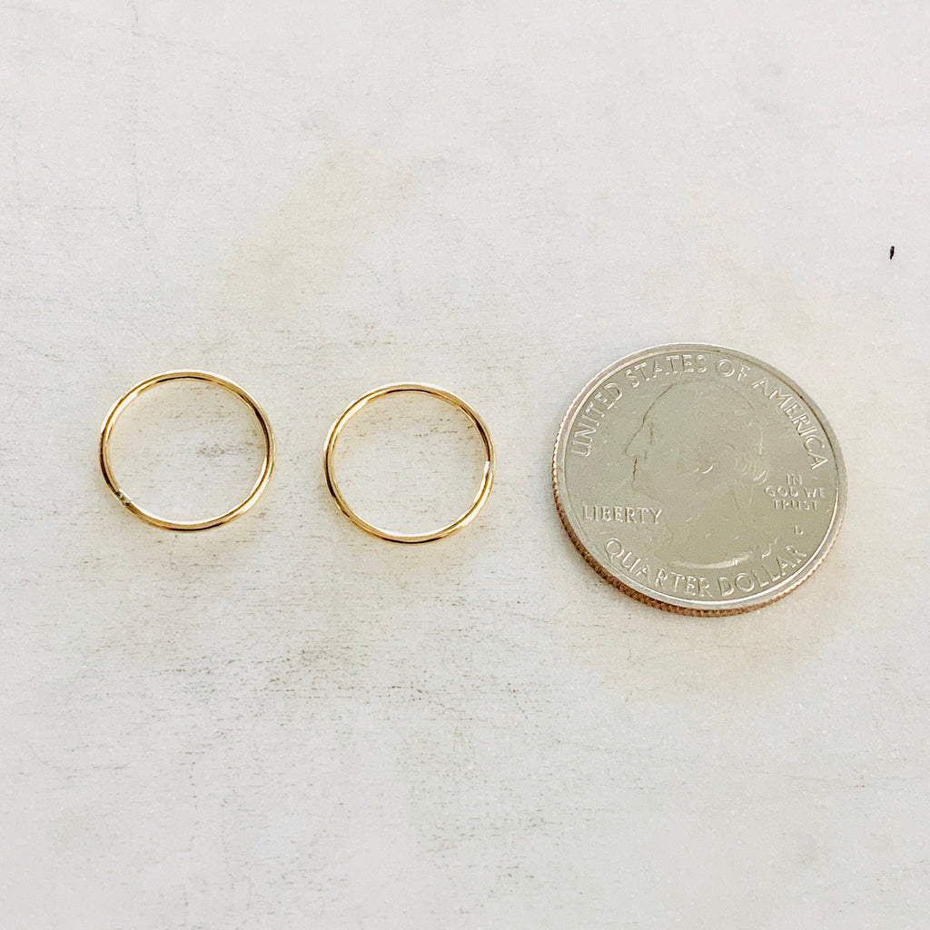 14K Gold Filled 14.5mm Shiny Gold Smooth Connector Ring Open Circle (2pc)