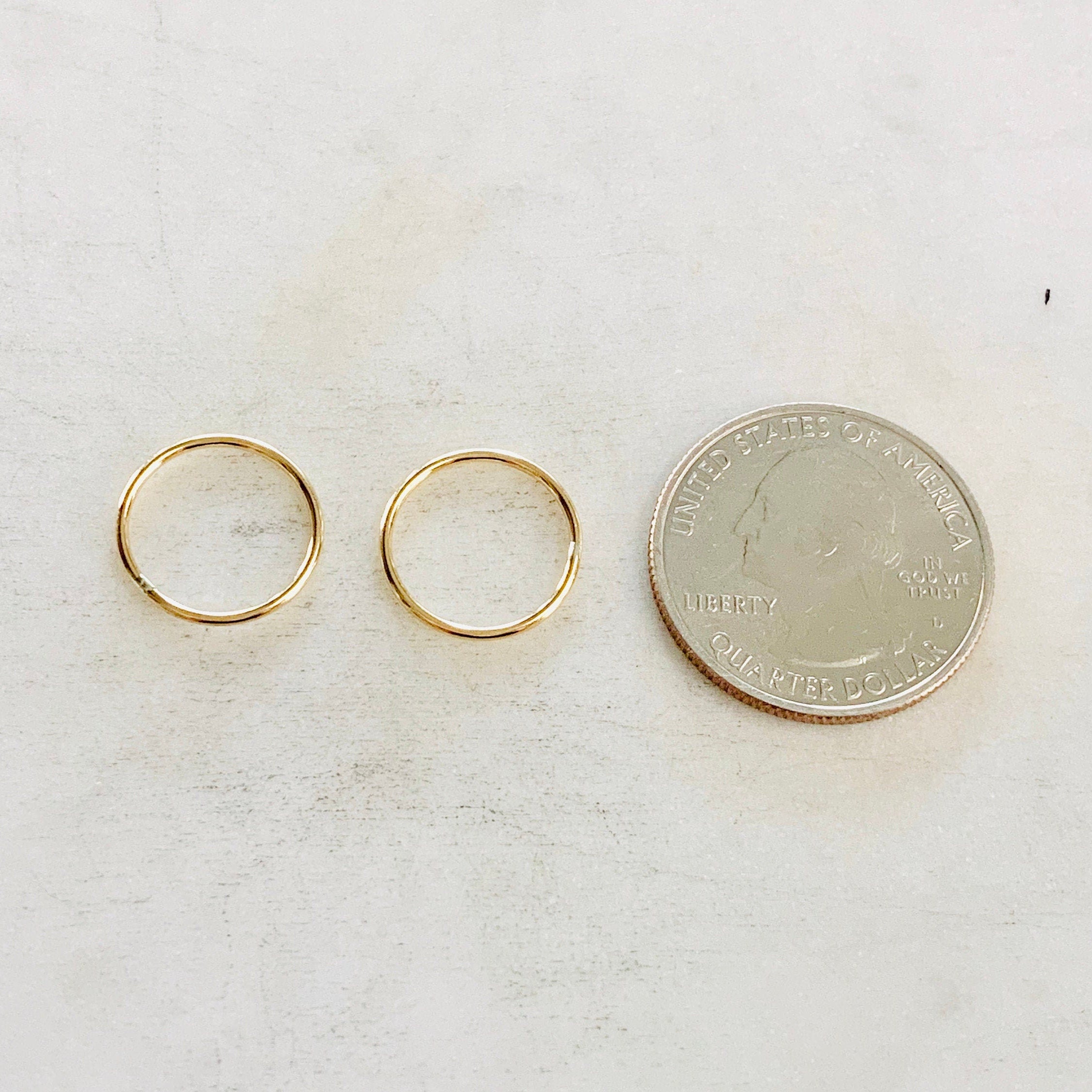 14K Gold Filled 14.5mm Shiny Gold Smooth Connector Ring Open Circle (2pc)