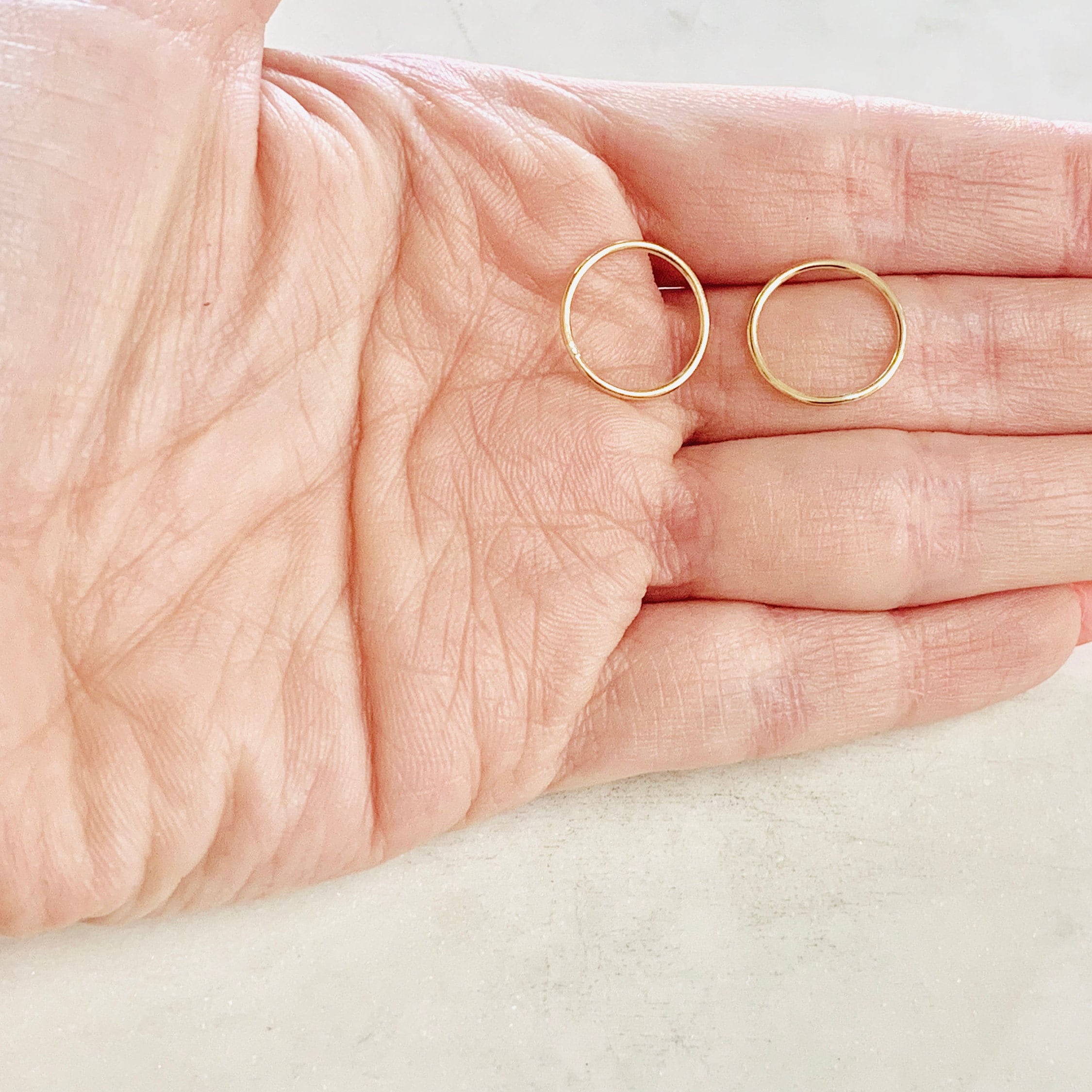 14K Gold Filled 14.5mm Shiny Gold Smooth Connector Ring Open Circle (2pc)