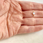 Gold Plated Tiny Square Opal Cubic Zirconia Dainty Drop Bezel Charm