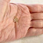 Gold Plated or Rhodium Plated Dainty Daisy Flower Opal Cubic Zirconia Pave CZ