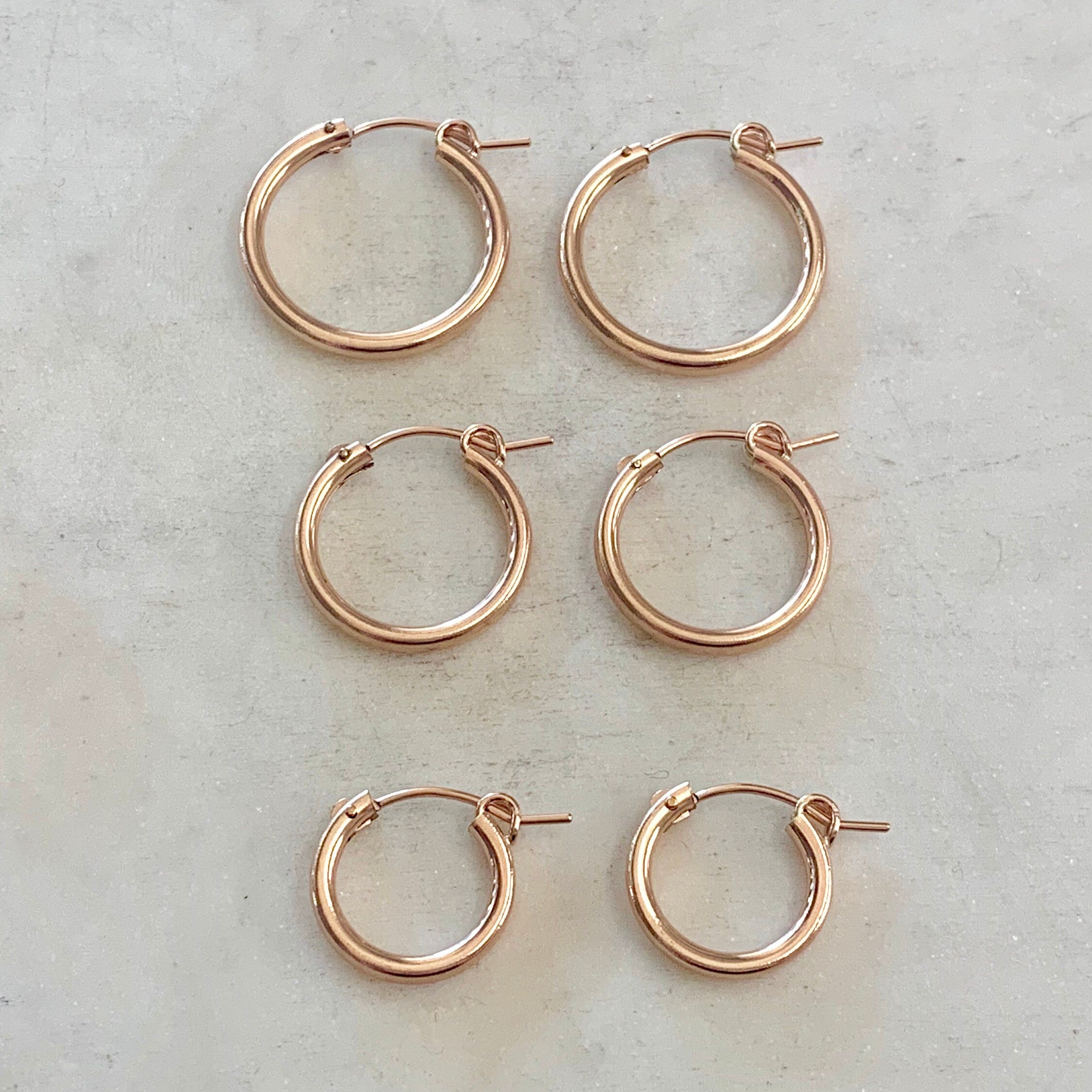Sterling Silver or Gold Filled 14Kt Thick Flex Tube Hoop Earrings 22mm (2pc)