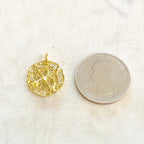 Gold Plated CZ Cupid Arrow Zodiac Coin Cubic Zirconia Drop Charm