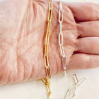 Sterling Silver or 14K Gold Filled 13mm x 3.8mm Thick Elongated Flat Drawn