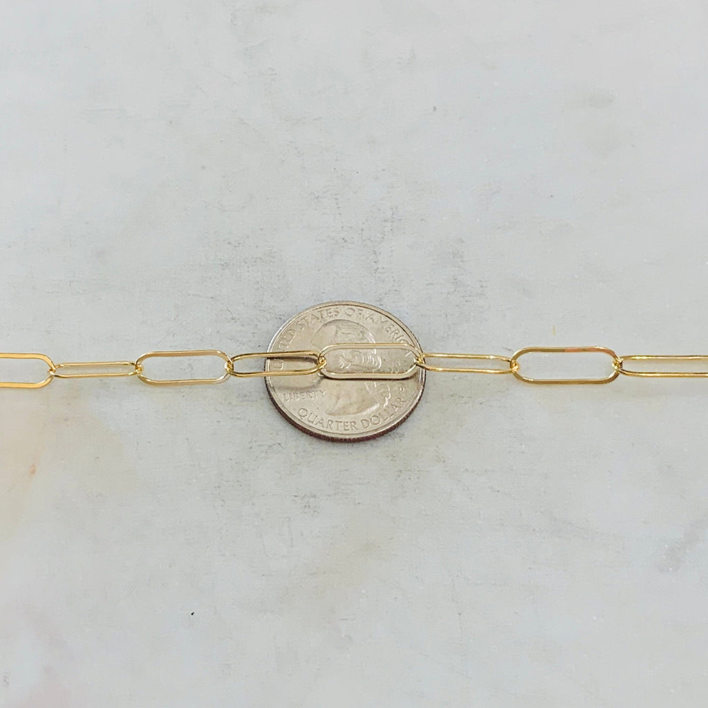 Sterling Silver or 14K Gold Filled 16mm x 5.5mm Light – Sold by the Foot – Gold