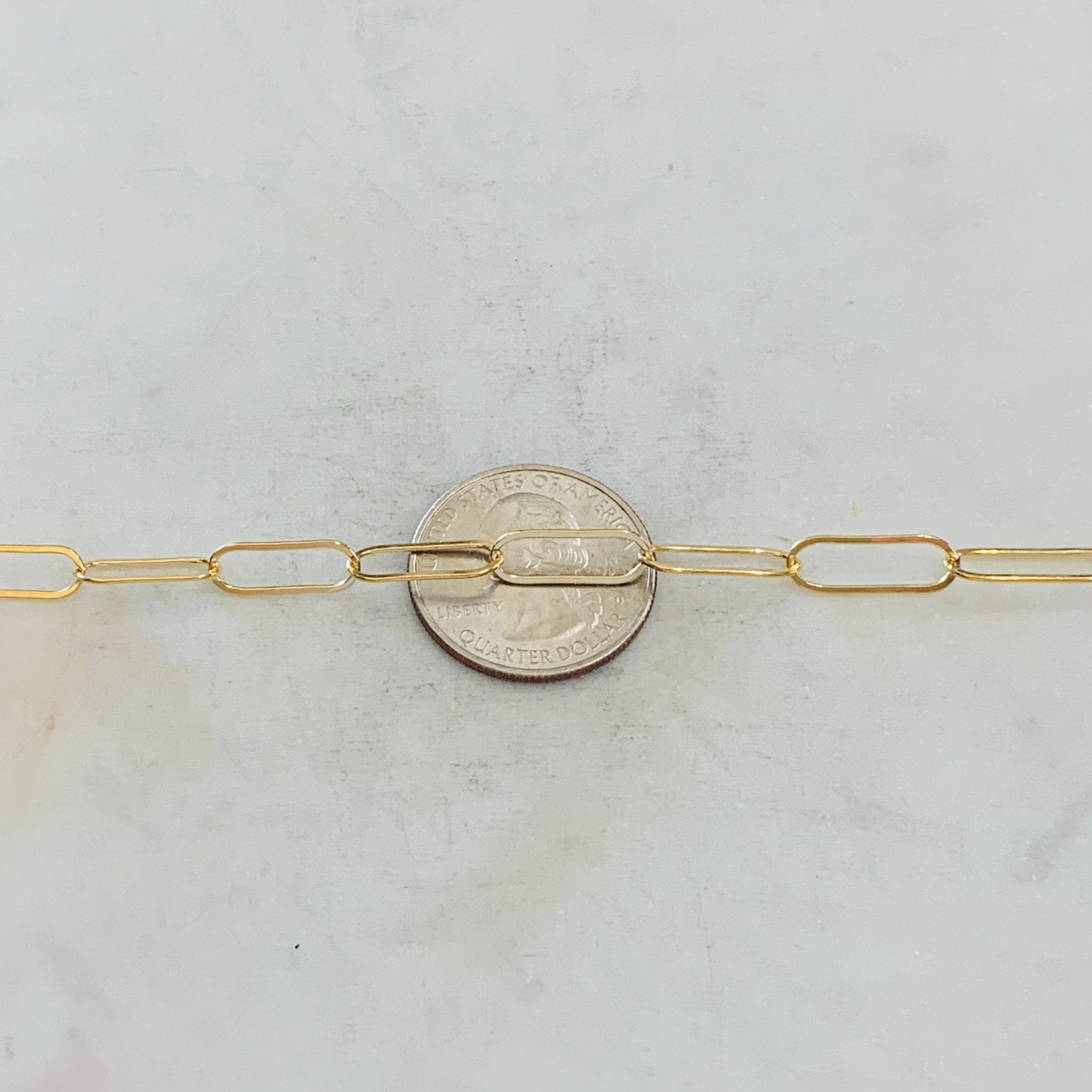 Sterling Silver or 14K Gold Filled 16mm x 5.5mm Light – Sold by the Foot – Gold