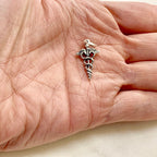 Sterling Silver Caduceus Medical Doctor Symbol Charm Pendant
