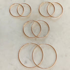 Rose Gold Filled 14K Small Endless Hoop Earrings 30mm,35mm,40mm 50mm (2pc)