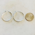 Sterling Silver Medium 25mm or 30mm Thick Flex Tube Hoop Earrings (2pc)