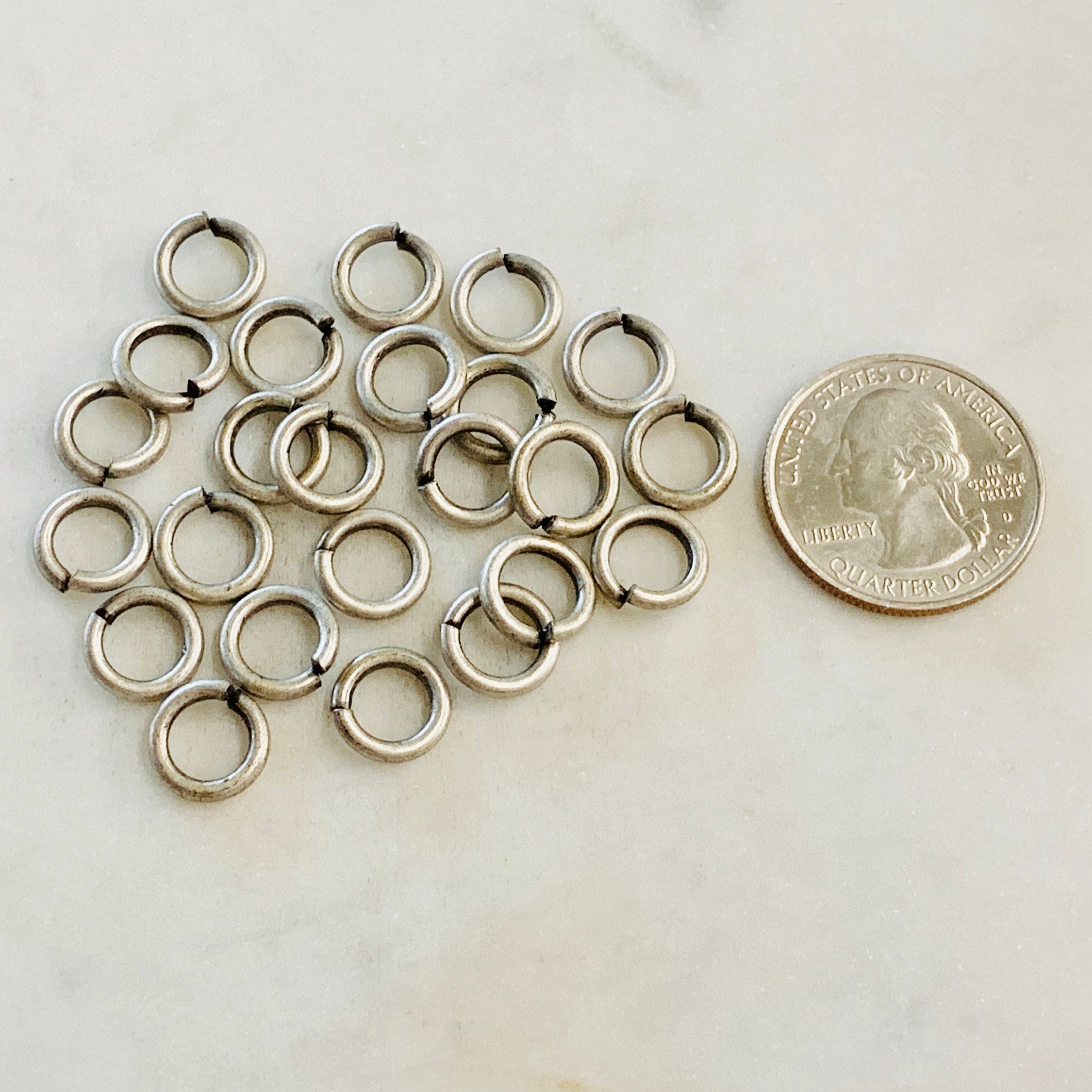 Base Metal 10mm 13 Gauge Open Jump Rings Charm Links Metal Findings (24pc)