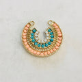 Base Metal Large Colorful Crystal Beaded Tribal Bohemian Double