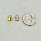 Sterling Silver or Vermeil Padlock Lock Charm in Small or Large or Best Friend