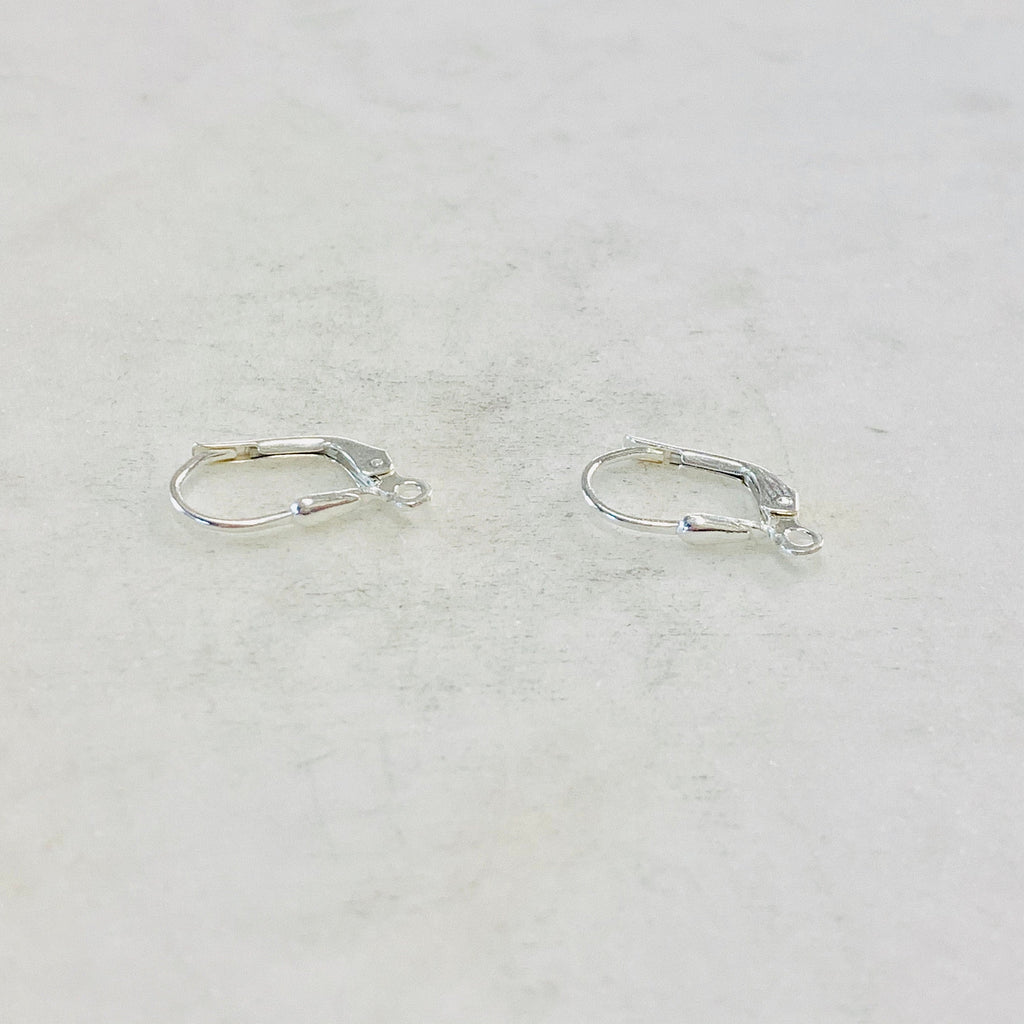 16mmx9mm Sterling Silver Small Teardrop Leverback Earring Hooks (2pc)