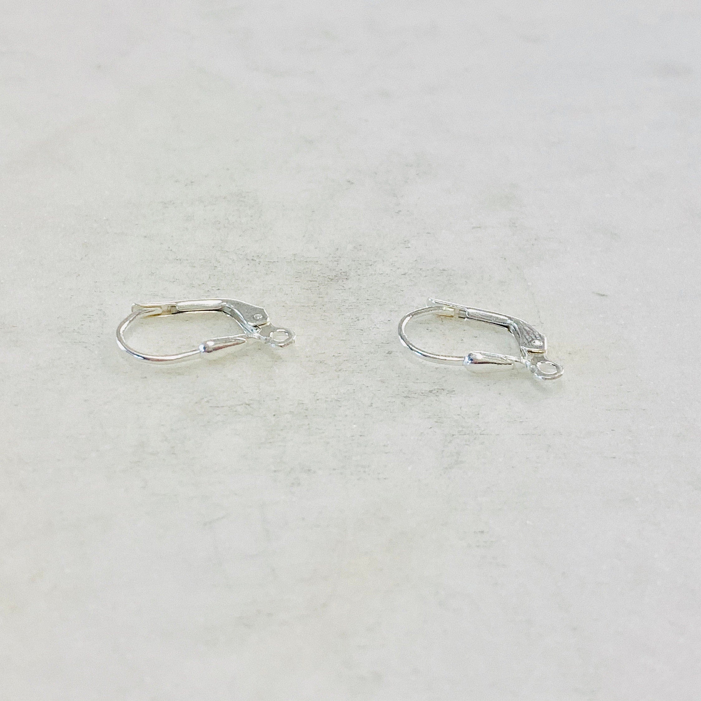 16mmx9mm Sterling Silver Small Teardrop Leverback Earring Hooks (2pc)