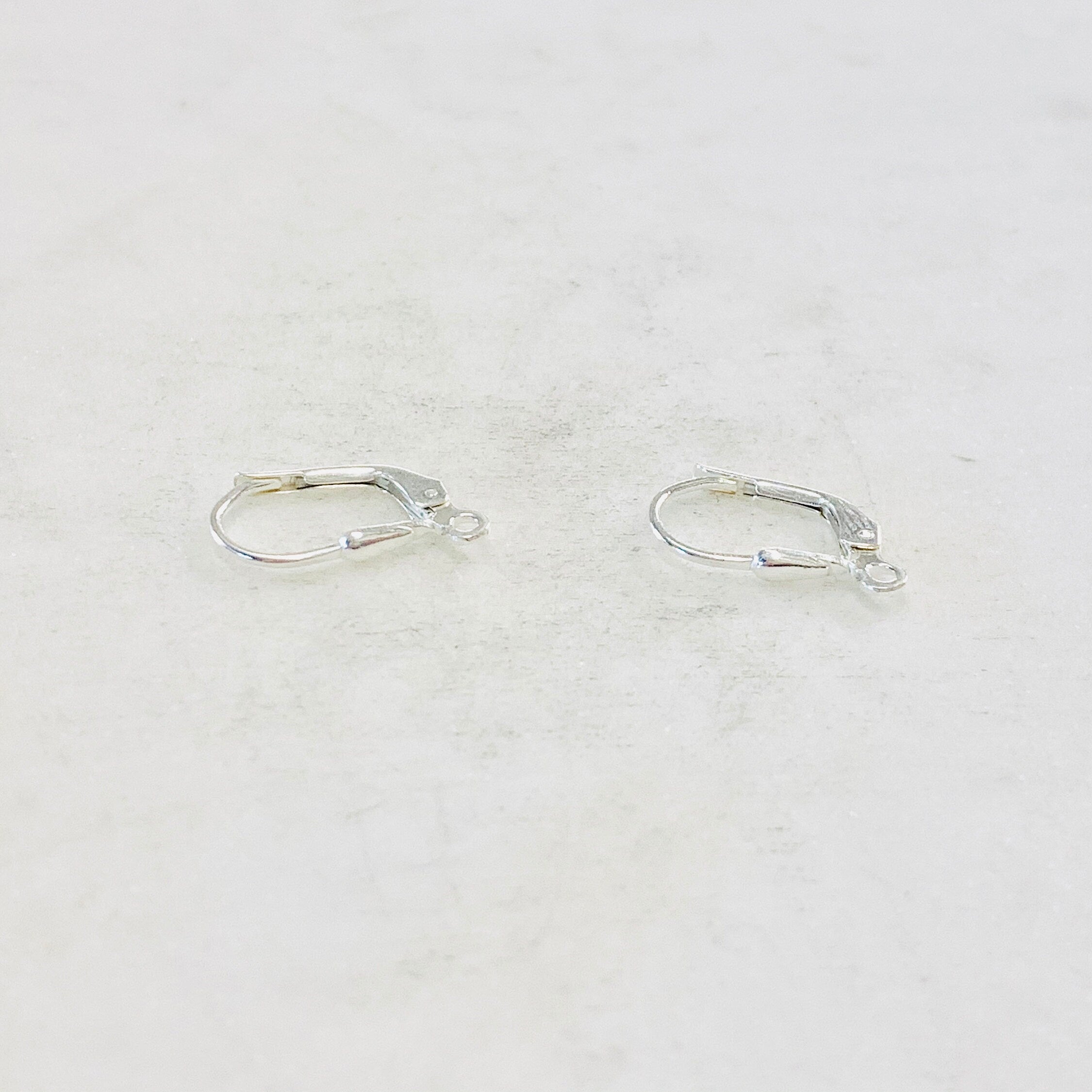 16mmx9mm Sterling Silver Small Teardrop Leverback Earring Hooks (2pc)