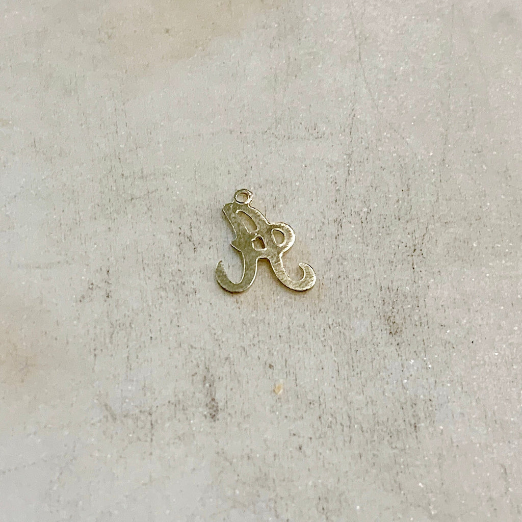 Sterling Silver Alphabet Script Letter Cut Out Charm Pendant