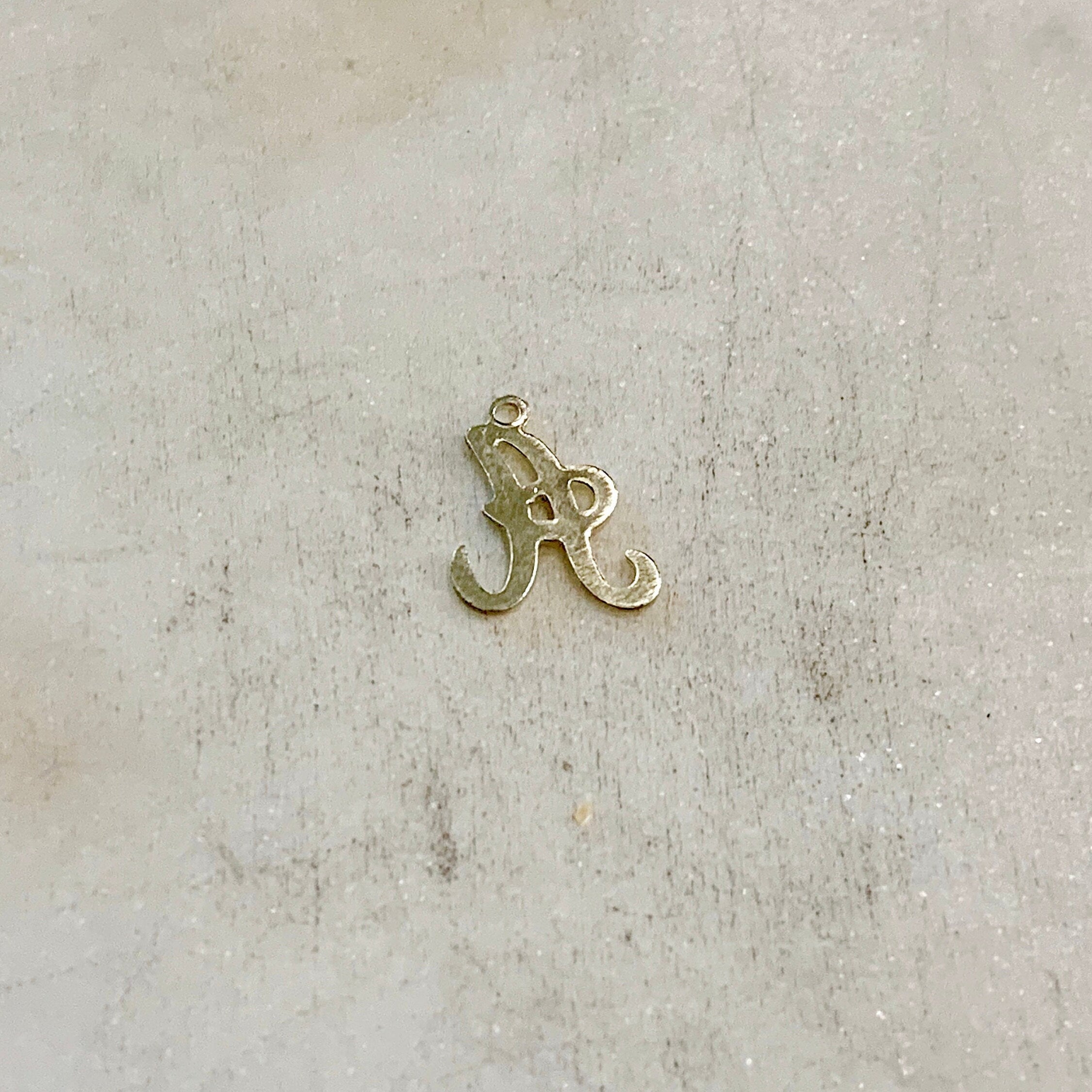 Sterling Silver Alphabet Script Letter Cut Out Charm Pendant