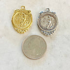 Sterling Silver or Vermeil Large Double Sided Italian Coin or Nature-Scape