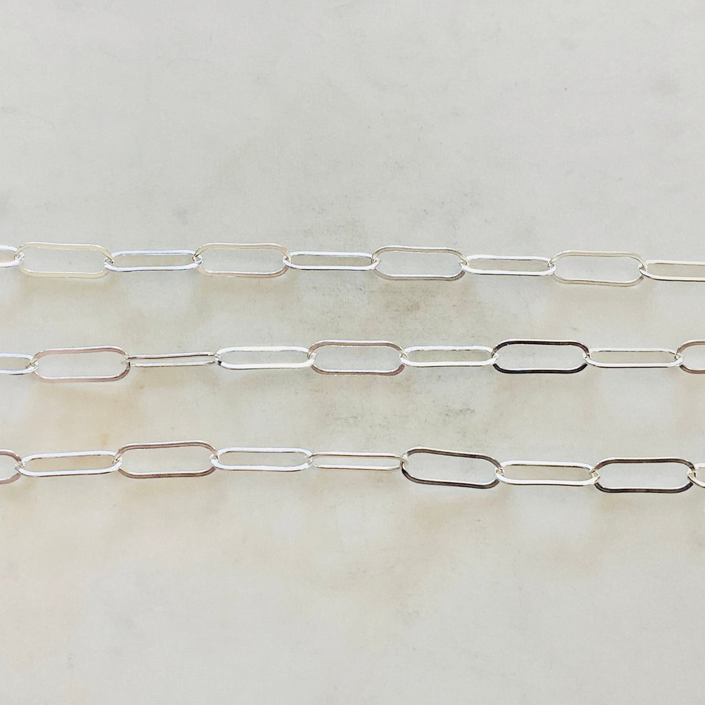Sterling Silver or 14K Gold Filled 16mm x 5.5mm Light – Sold by the Foot – Gold