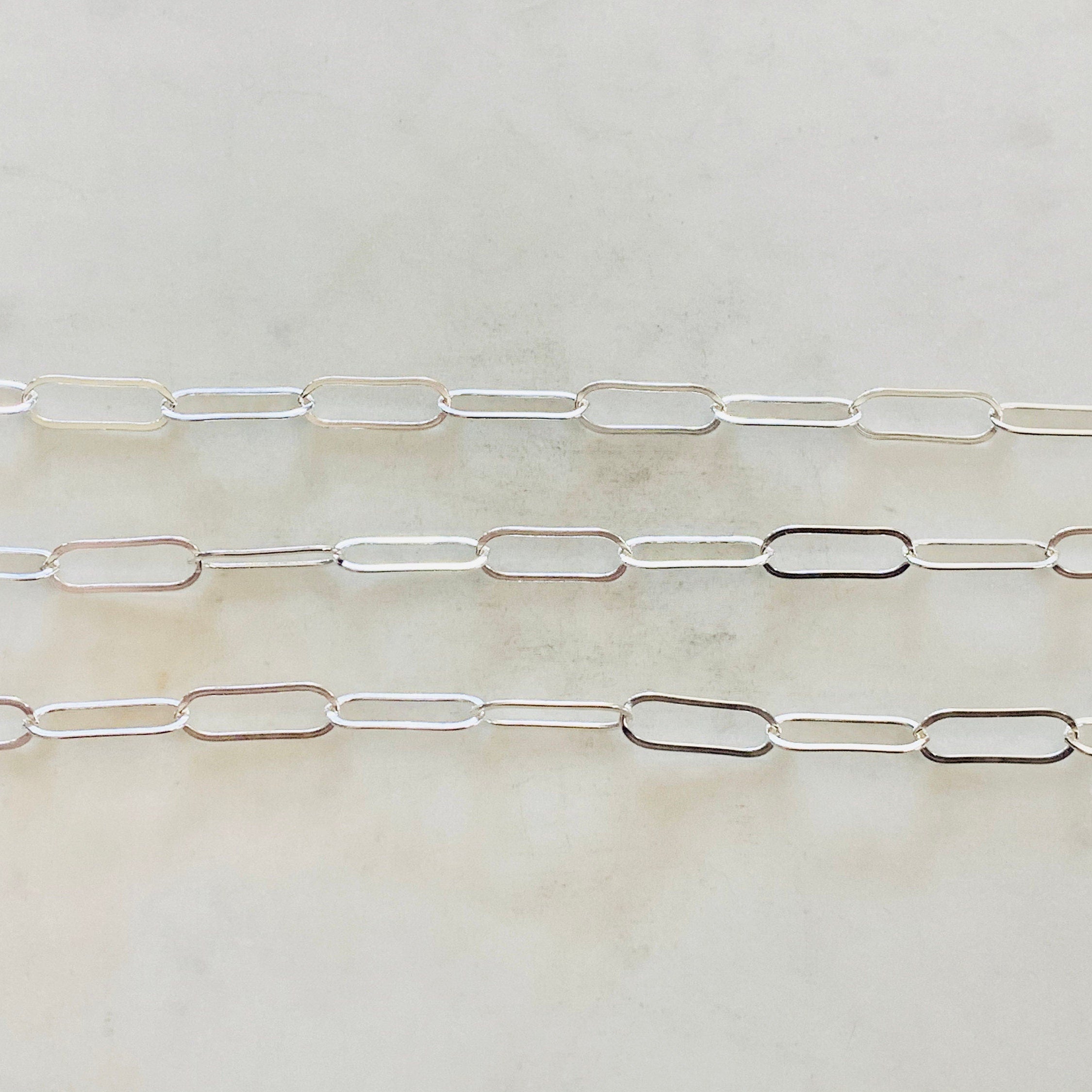 Sterling Silver or 14K Gold Filled 16mm x 5.5mm Light – Sold by the Foot – Gold