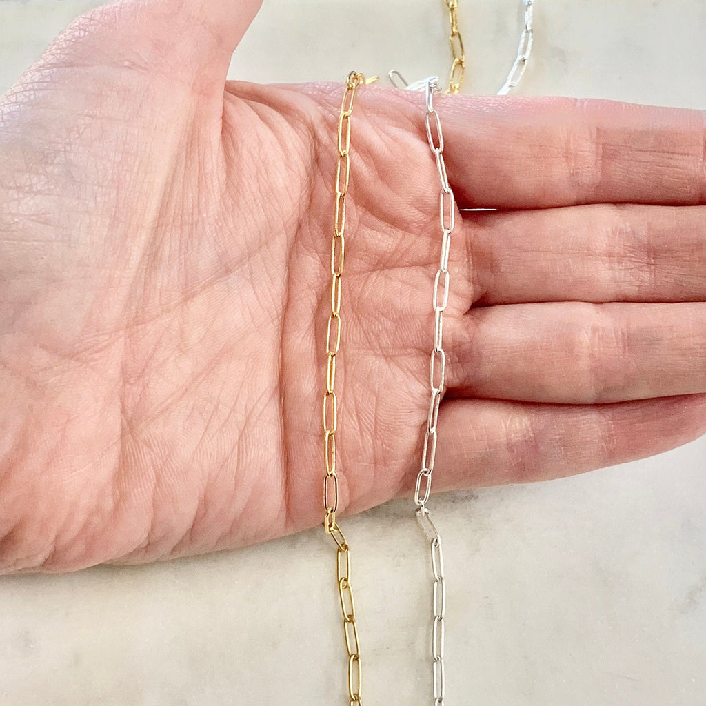 7.9mmx2.3mm Brass Gold or Silver Plated Elongated – Sold by the Foot