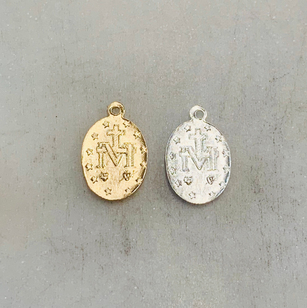Sterling Silver or 14K Gold Filled or Small Mother Virgin Mary Oval Pendant