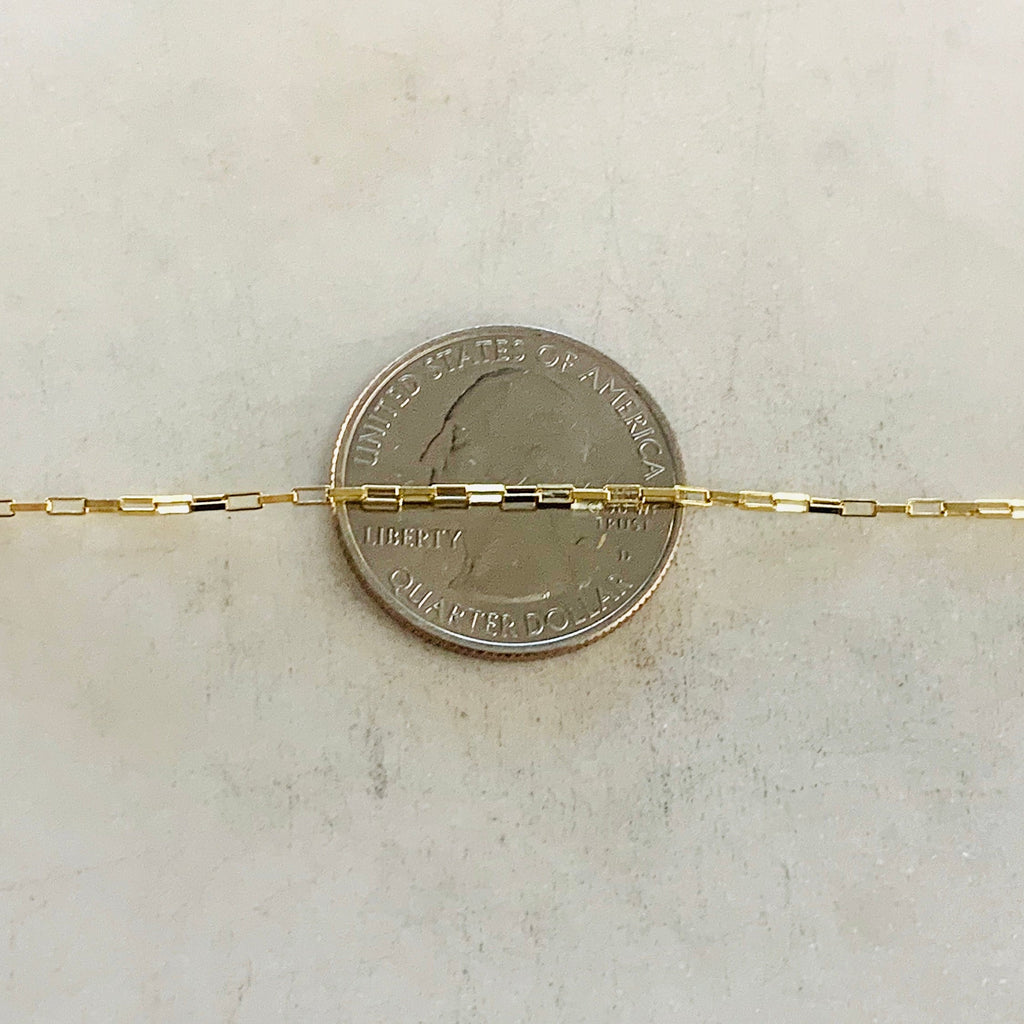 14K Gold Filled 2.8mm x 1.3mm Venetian Faceted Elongated – Sold by the Foot