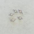 Rhodium Plated 5 Teeny Tiny Silver 5mm CZ Cubic Zirconia Connector (5pc)