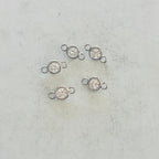 Rhodium Plated 5 Teeny Tiny Silver 5mm CZ Cubic Zirconia Connector (5pc)