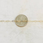 14K Gold Filled 5.7mm x 2.8mm Chain Flat Hammered Oval – Sold by the Foot