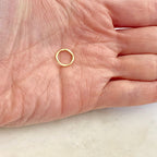 14K Gold Filled Delicate Textured Hammered Ring Open Circle Disc Coin (11mm)