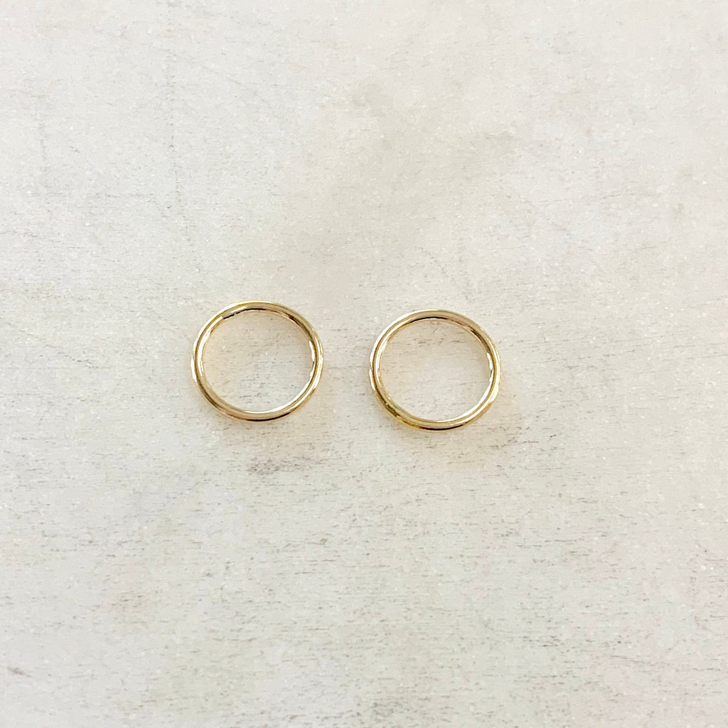 14K Gold Filled 10mm Shiny Gold Smooth Connector Ring Open Circle Charm (2pc)