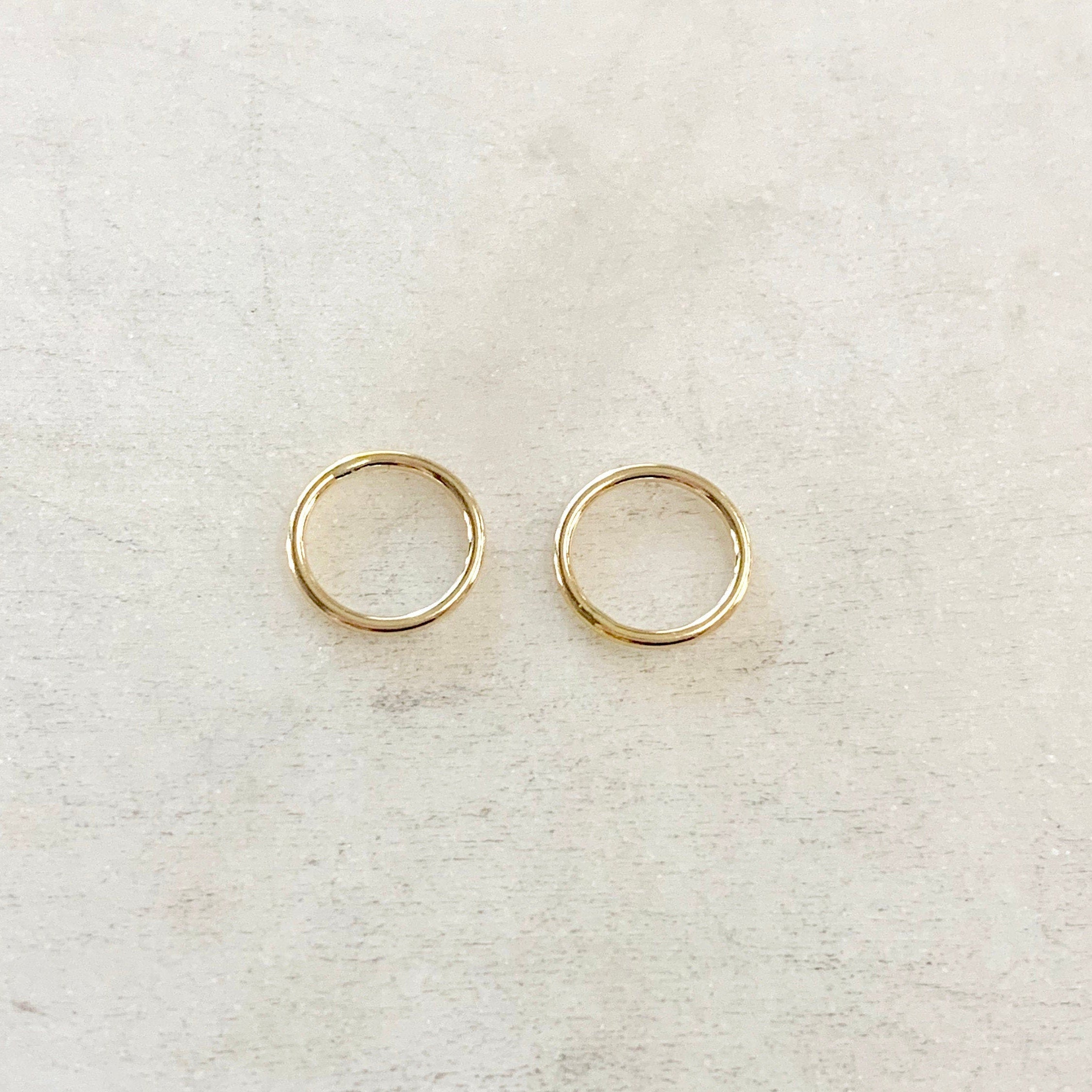 14K Gold Filled 10mm Shiny Gold Smooth Connector Ring Open Circle Charm (2pc)