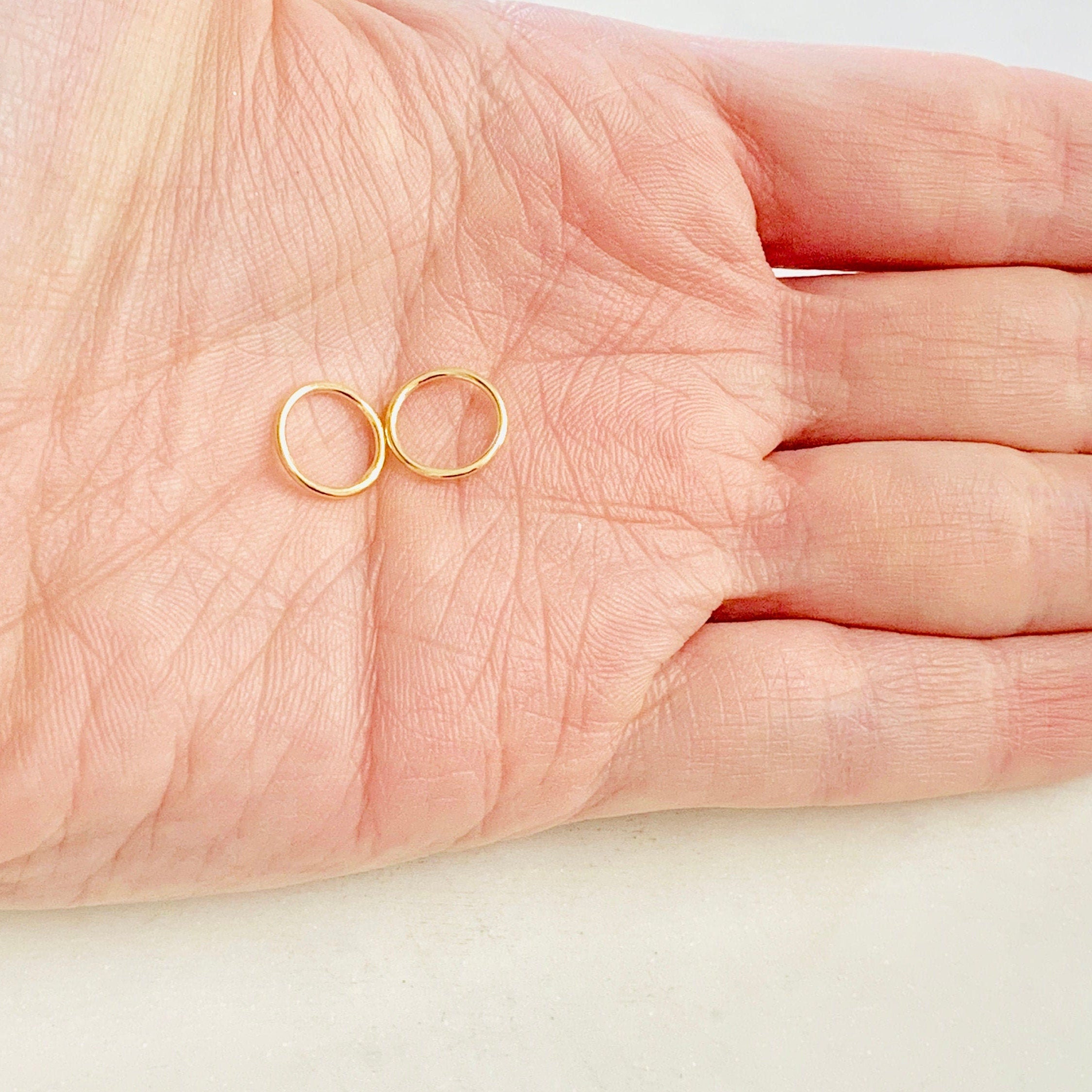 14K Gold Filled 10mm Shiny Gold Smooth Connector Ring Open Circle Charm (2pc)