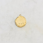 Gold Plated or Rhodium Plated Evil Eye Coin Turquoise Gold Round 20mm