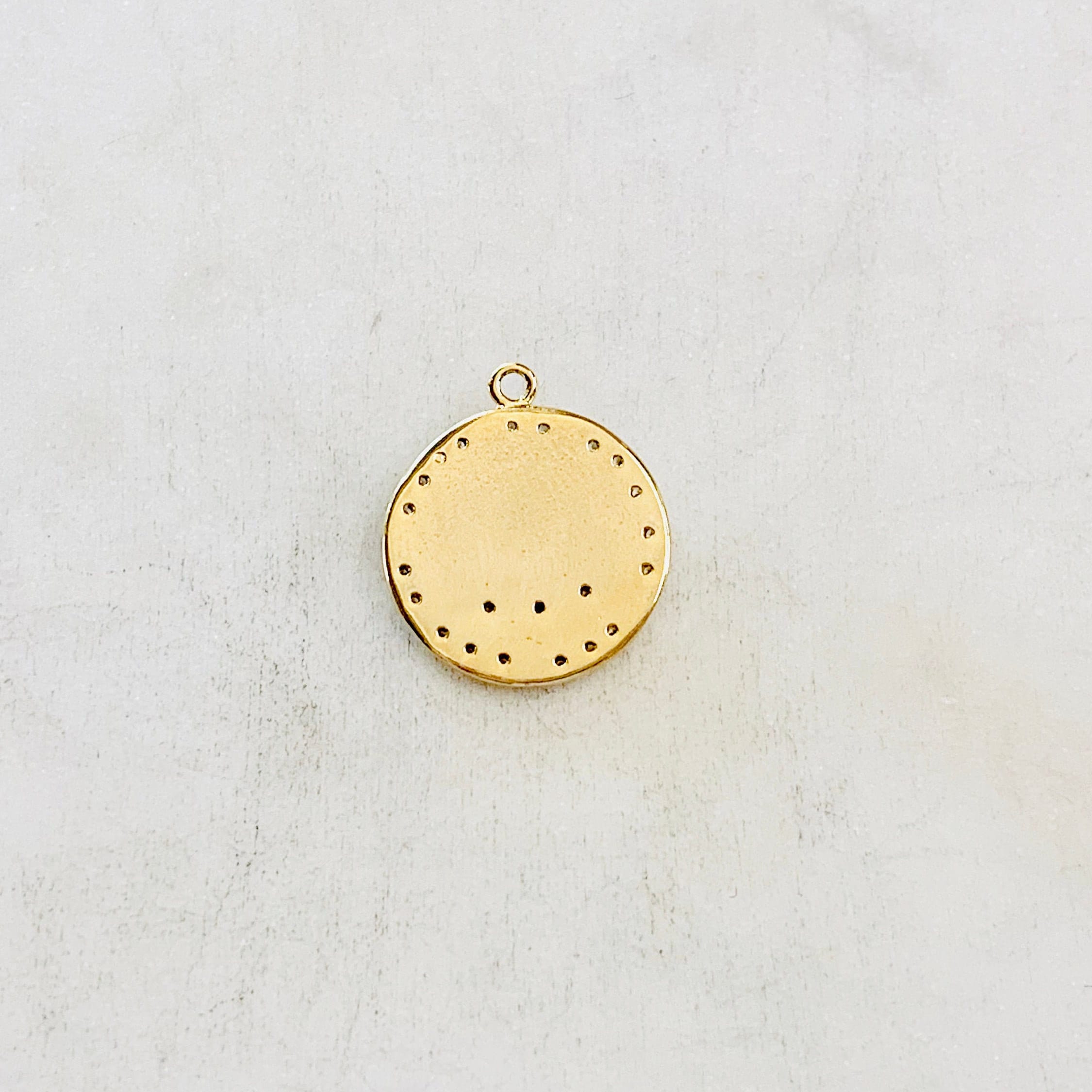 Gold Plated or Rhodium Plated Evil Eye Coin Turquoise Gold Round 20mm
