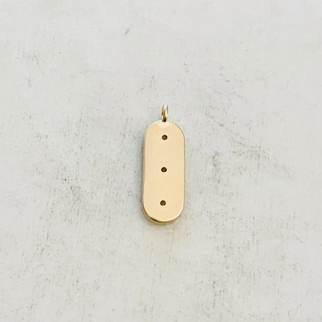 Gold Plated or Rhodium Plated Trio Star Bar Pendant Sideways Drop Charm