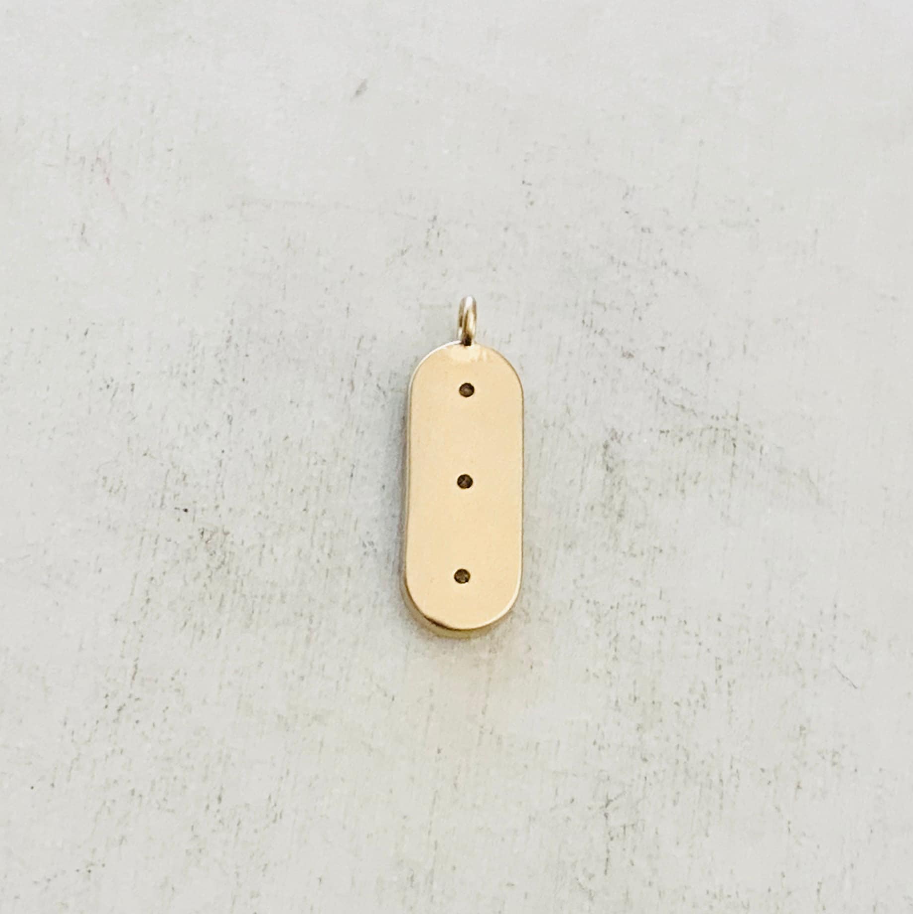Gold Plated or Rhodium Plated Trio Star Bar Pendant Sideways Drop Charm