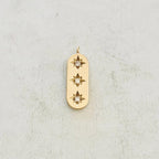 Gold Plated or Rhodium Plated Trio Star Bar Pendant Sideways Drop Charm