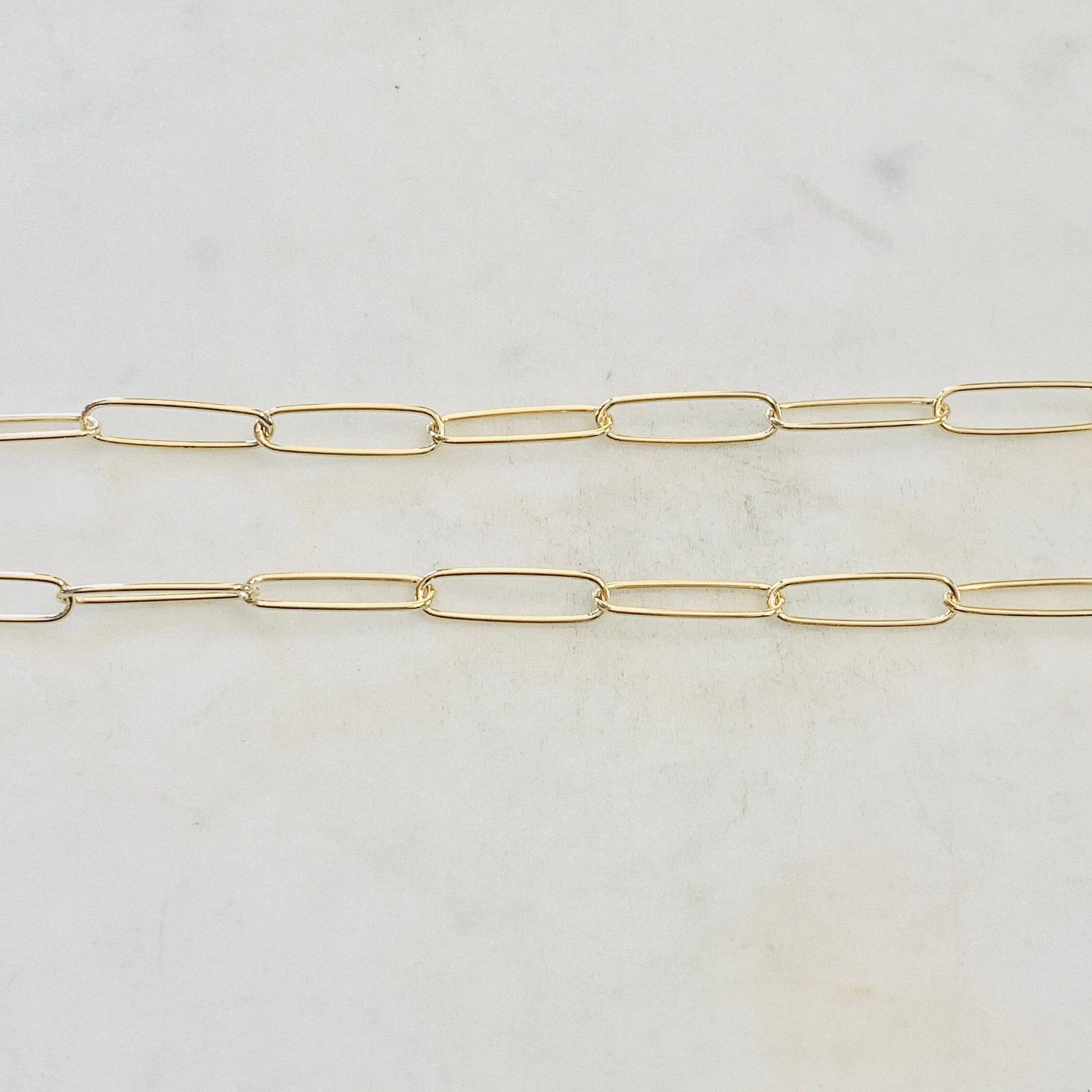 6mmx21mm Gold Plated or Base Metal Over Elongated Long – Sold by the Foot