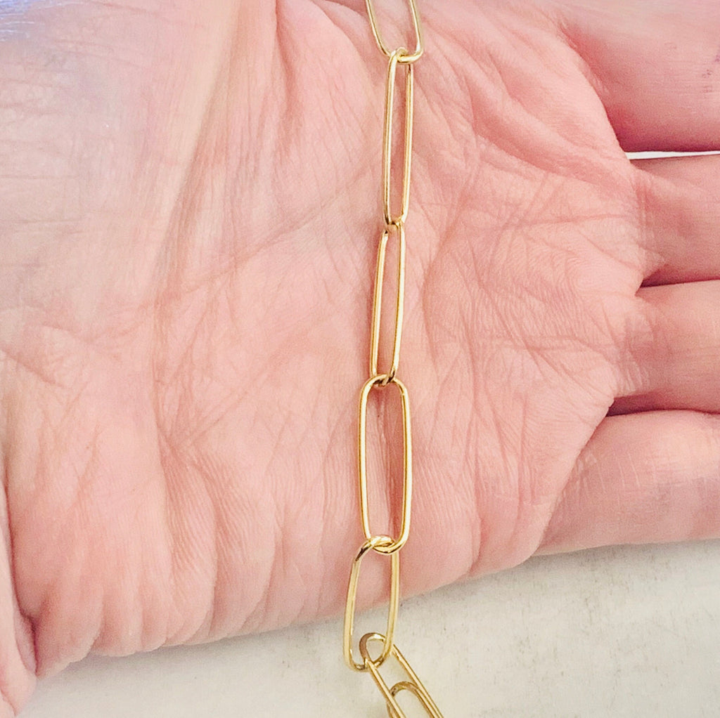 6mmx21mm Gold Plated or Base Metal Over Elongated Long – Sold by the Foot