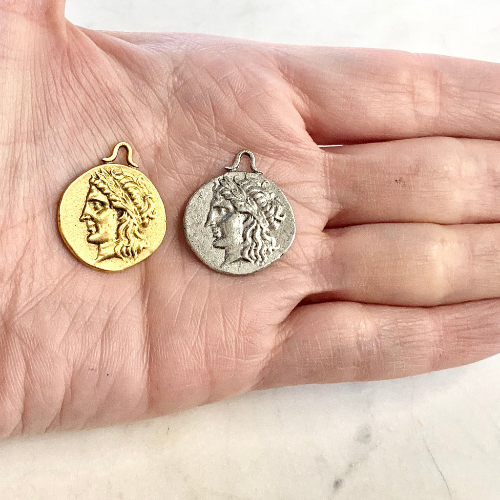 Pewter Ancient Greek Mythology Lion Symbol Double Sided Coin