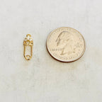 Gold Plated or Rhodium Plated or CZ Tiny Safety Pin Connector Charm Pendant