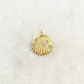 Gold Plated CZ Dainty SeaShell Ocean Nautical Charm Pendant