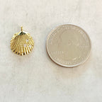 Gold Plated CZ Dainty SeaShell Ocean Nautical Charm Pendant