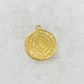 Vermeil Ancient Script Coin Double Sided Round Medallion Charm